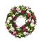 14in Purple & White Flowers with Green Leaves, Berries, & Twigs Spring Wreath